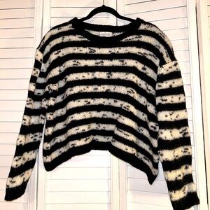 Velvet by Graham and Spencer -cozy striped marled sweater. Alpaca/poly mix yarn